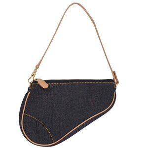 Christian Dior Navy Denim Saddle Handbag PZ1001 126221